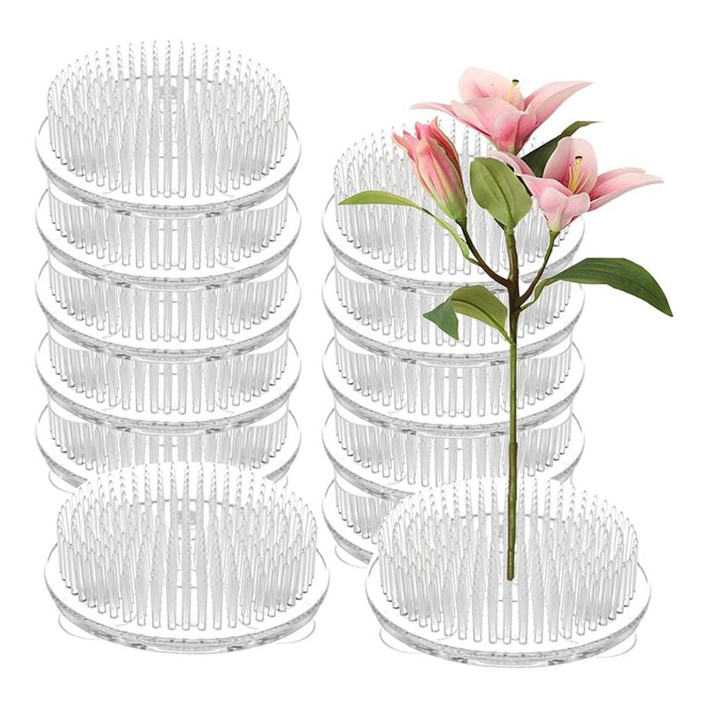 Flower Frog Pin - Set Of 12 Clear Plastic Pin