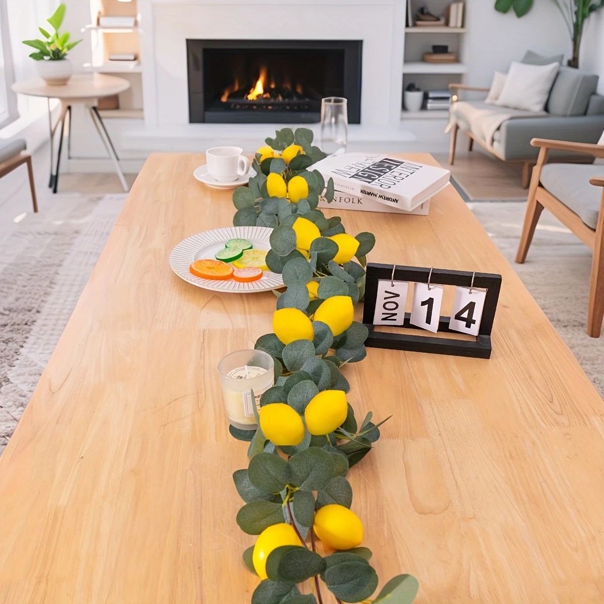 Eucalyptus Preserved - 1Pc Realistic Artificial Eucalyptus Leaves Lemon
